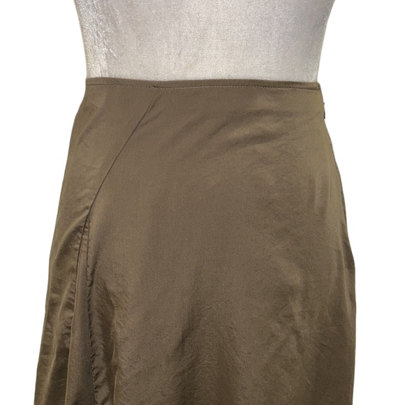 Cuyana Tencel Olive Green Split Front Boho Maxi Skirt - XS - Picture 5 of 15